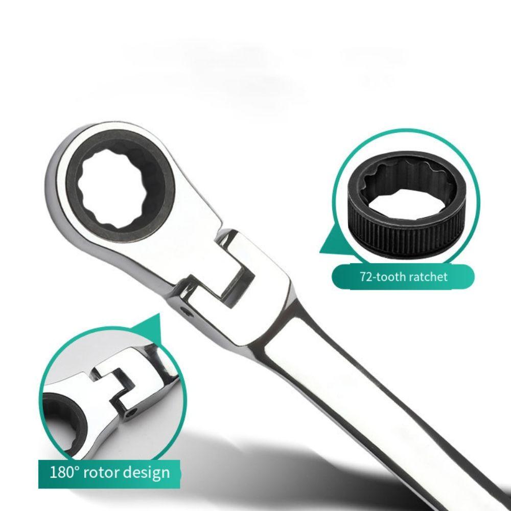 Compact Appearance Ratchet Spanner Foldable Design 180 Degree Rotatable Ratchet Wrench Metal Material 4 Colors Available