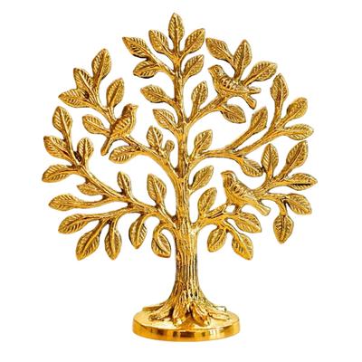 Kalpavriksha Tree Figurine, 100% Pure Brass Kalpavriksha Tree with Birds (5.9 Inch), Behoma