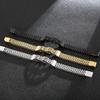 Men's Fashion Double-Layer Square Chain Titanium Steel Bracelet with Magnetic Clasp