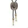 3D Western Cowboy Hat Bolo Tie Vintage Adjustable Gift American Necklace for Halloween Party Men and