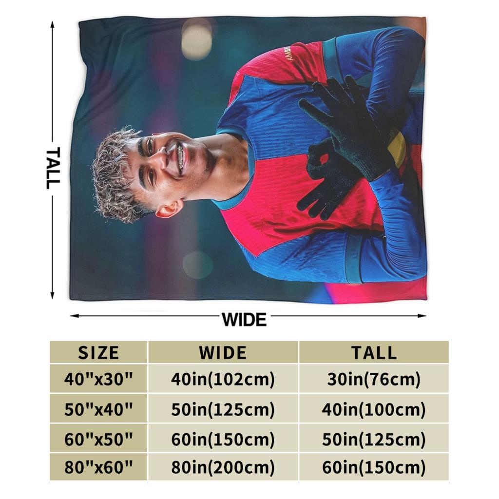 Lamine Y-Yamal Decken Fußball Soccer Flanell Neuheit Warme Überwurfdecke für Zuhause Restaurant Textil Dekoration