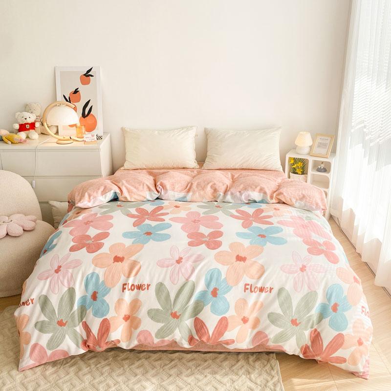 Duvet Cover Comfortable Cotton Quilt Cover AB Double sided Printing Quilt Cover Extra large 220x240 Skin friendly Fabric Quilt