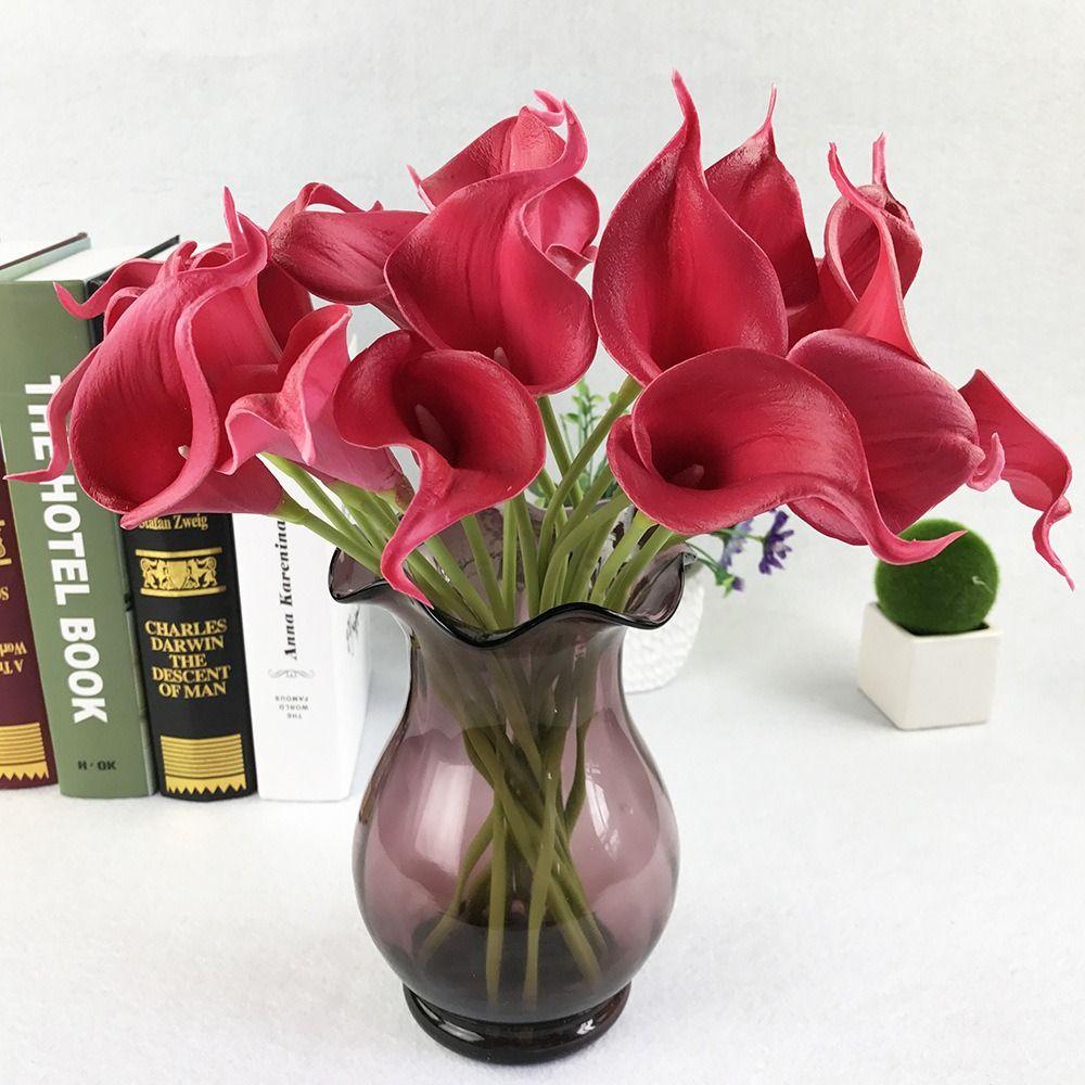 10Pcs Lifelike Real Touch Calla Lily Artificial Flowers Fake Calla Lily  Wedding Bouquet