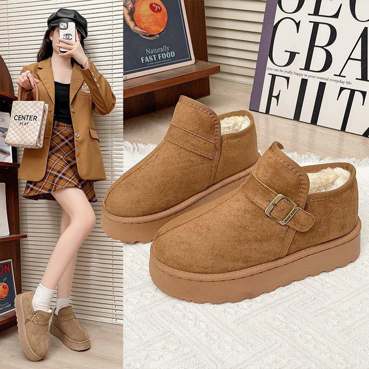 Women's Large Size Soft Sole Winter Warm Fur Snow Boots Padded Lined Ankle Boots Anti-slip Hiking Casual Sports Cotton Boots