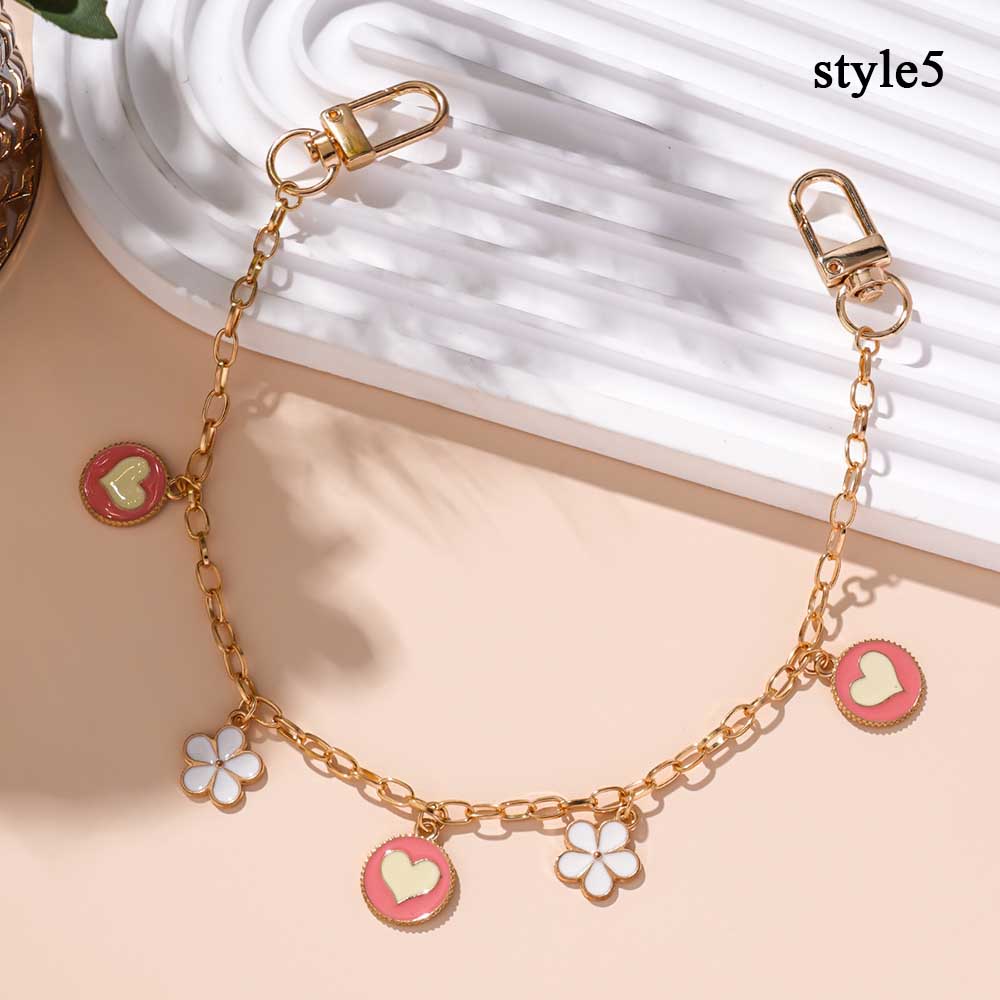 HOT Cherry Blossom Bag Pendant Chain Bow Heart Enamel Phone Charm Bag Chain Bag Extension Strap Crossbody Bag Accessories