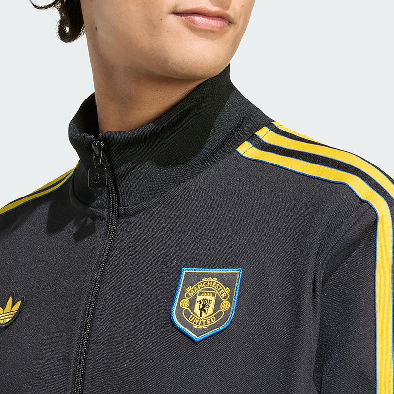 adidas Originals Manchester United Football Breathable Durable Slim Fit Striped Long Sleeve Jacket Men Jacket KC2810