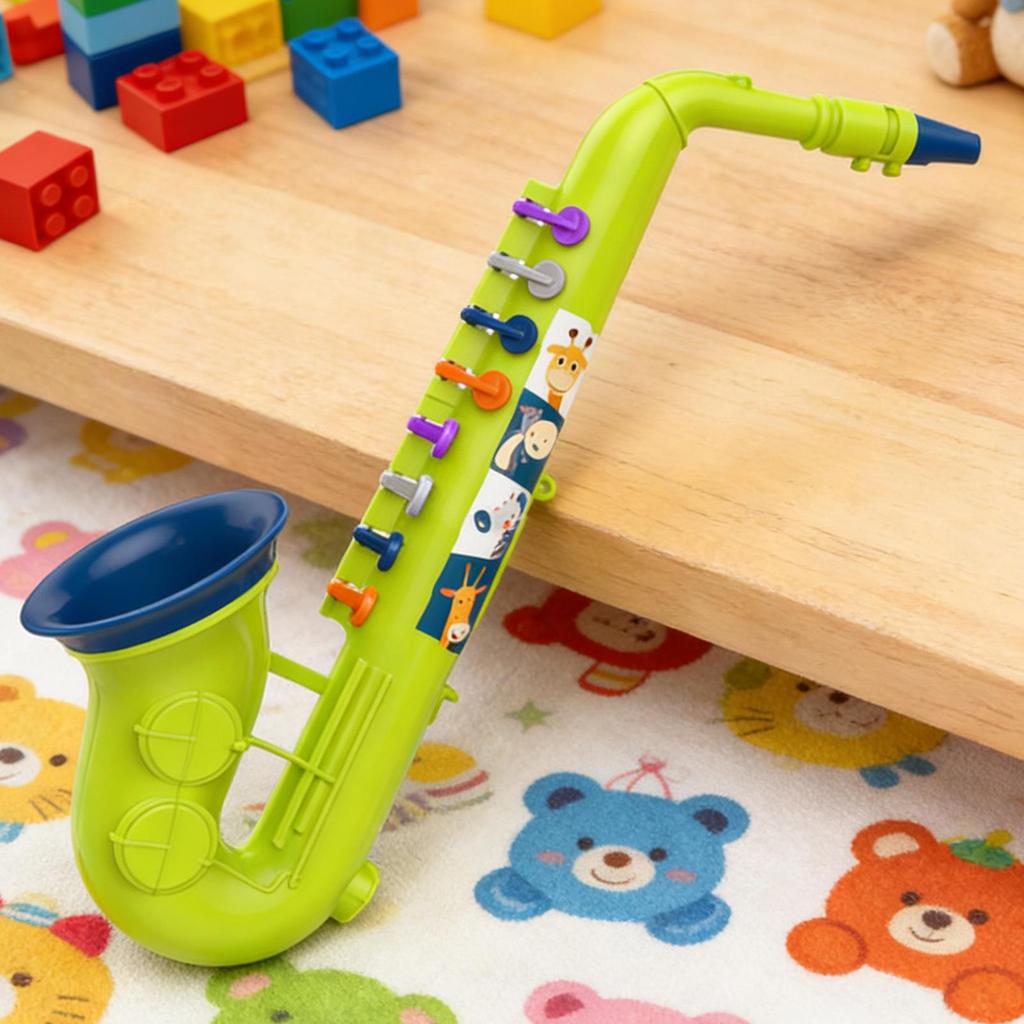 Kids Saxophone Toy 8-Key Educational Musical Instrument Learning Toy for Boys Girls 3+, Home Classroom Preschoolers Students