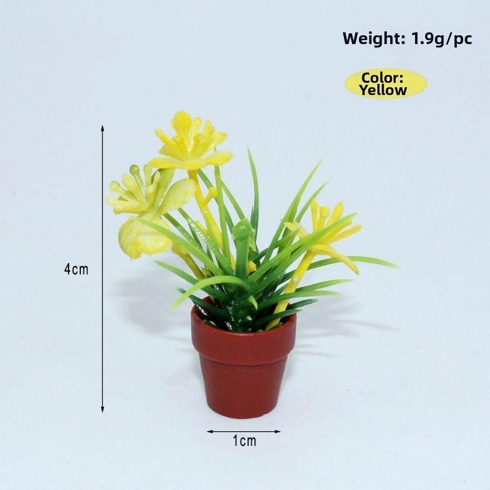 3pcs 1:12 Dollhouse Miniature Green Plant Mini Garden Home Model  Doll House Accessories