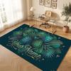 Decorative Artwork Theme Crystal Velvet Floor Rug Personalized Custom Name Text Warm Carpet Home Decoration