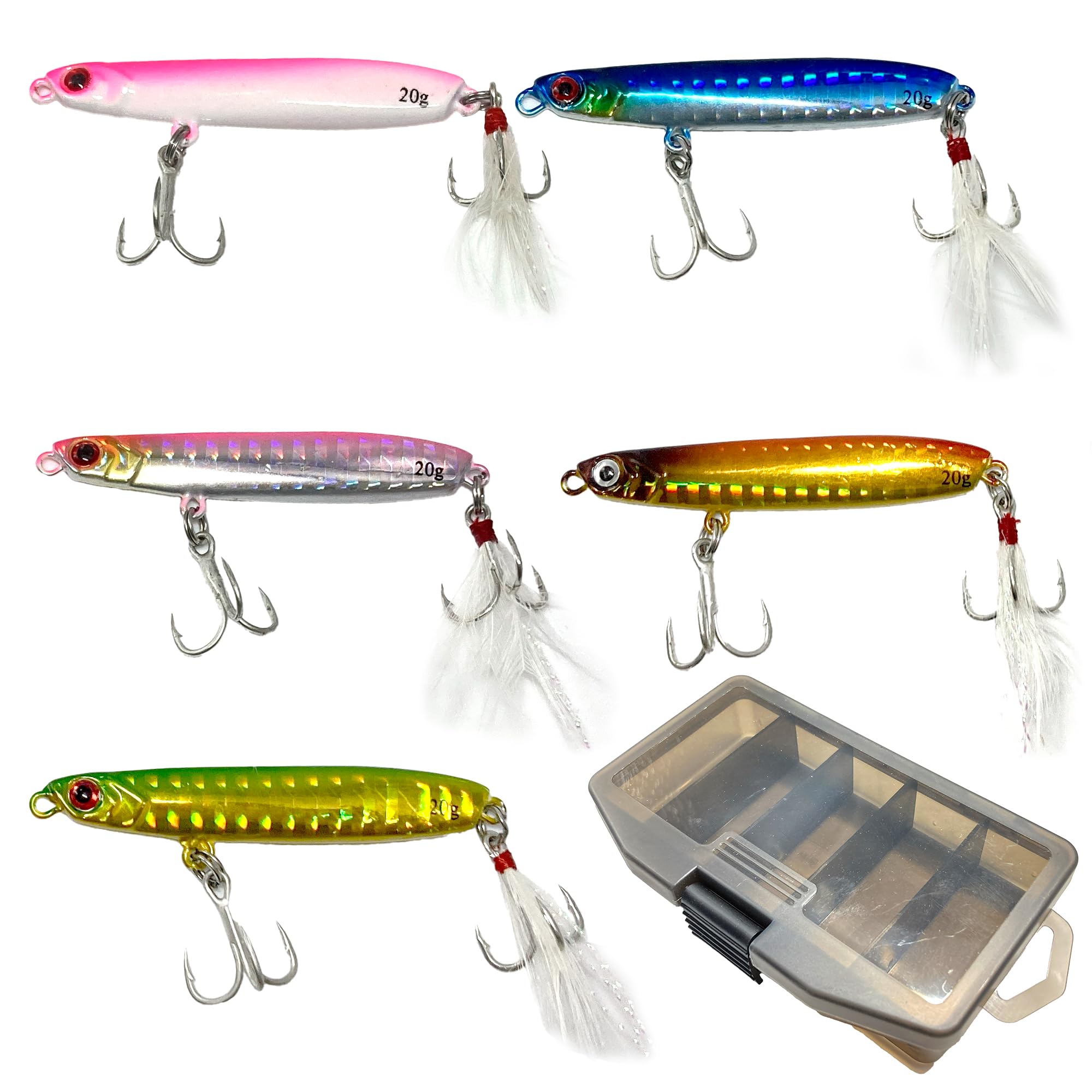 

eeldog Metal Jig Set with Case 5-Color (20g)