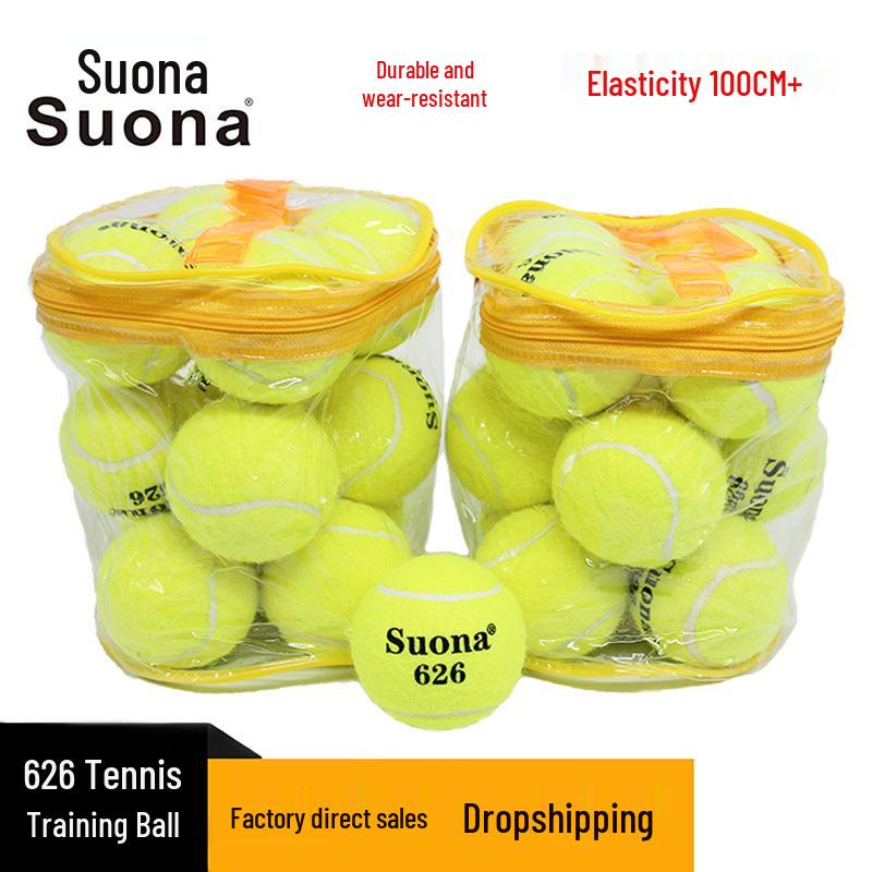 High Elasticity Durable Training Tennis Balls with Woolen Fiber Zippered Bag