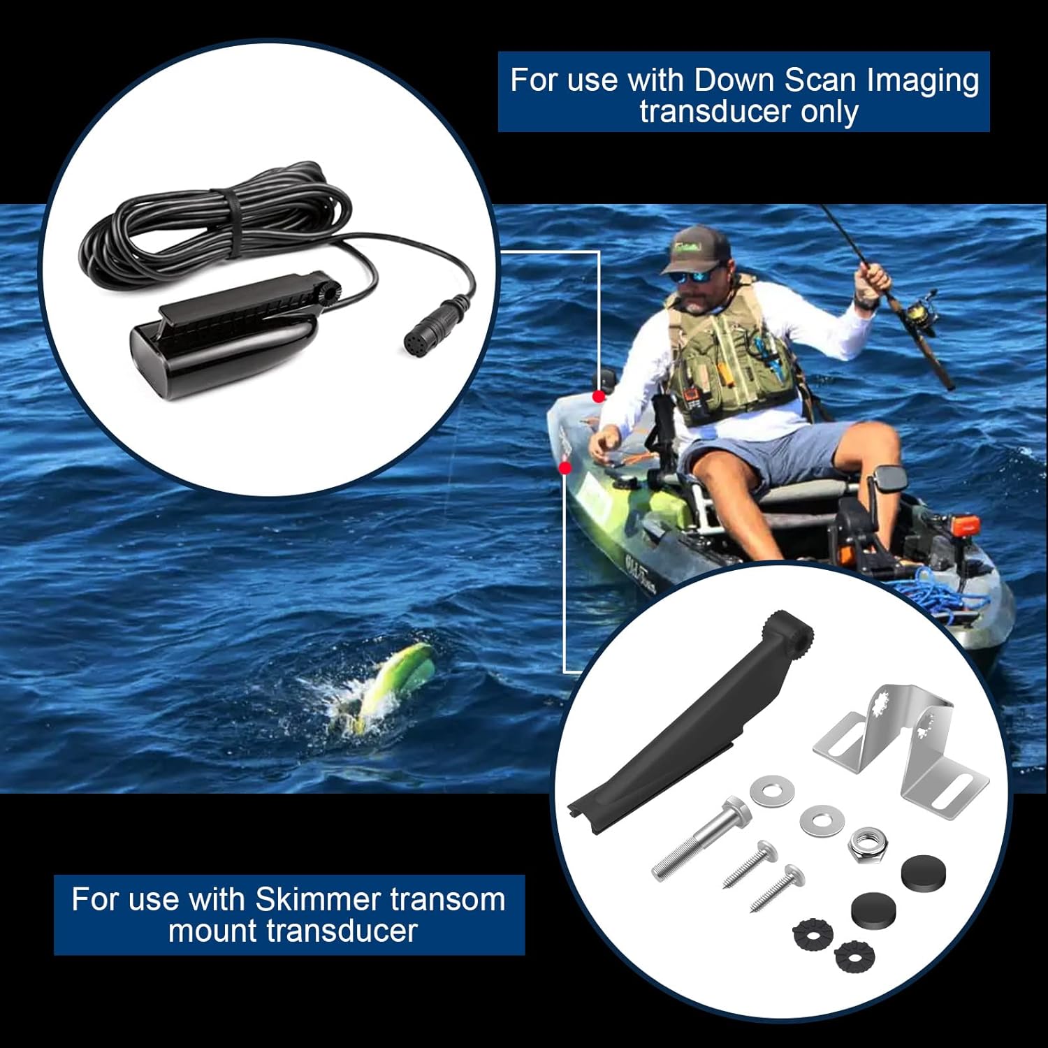 000-10262-001 Transducer Bracket for DSI Skimmer Replacement Mount,Transducer Mount Compatible with Skimmer Transom Mount Transducer,Lowrance