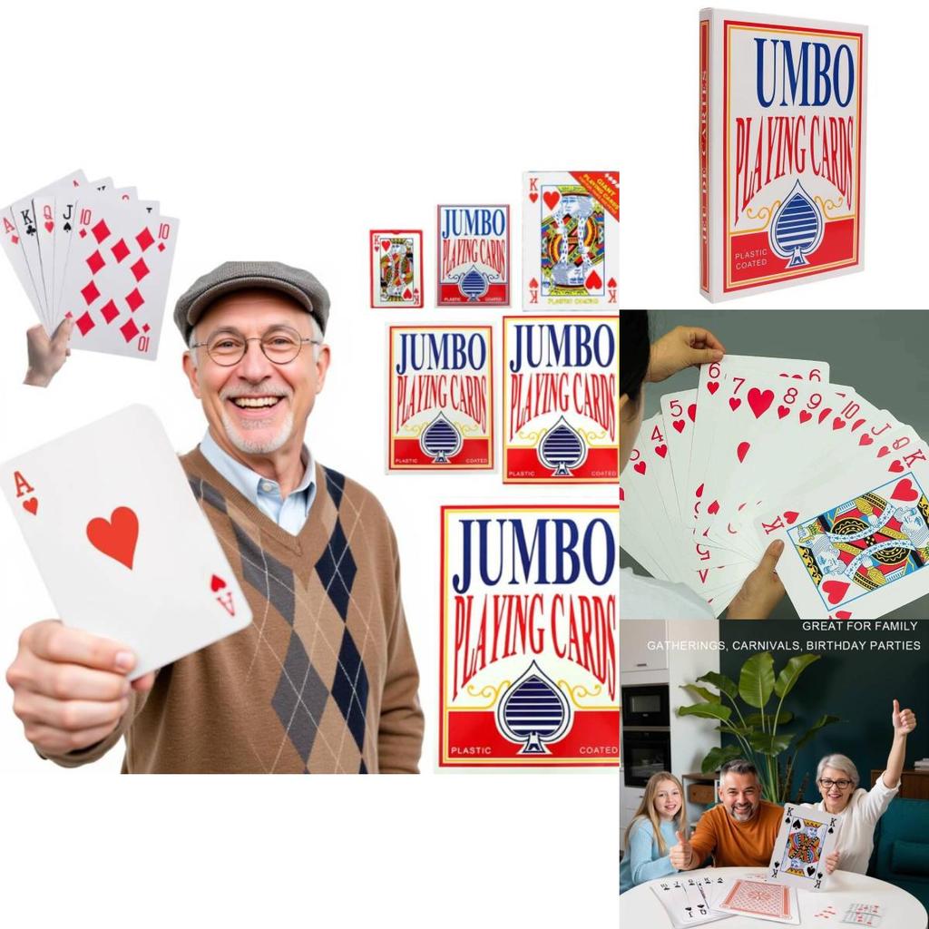 Family Card Game Deck With Large Paper Playing Cards For Party And Game Night