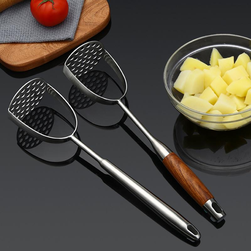 Stainless Steel Potato Masher & Ricer - Animal Jacquard Handle | Baby Food Tool