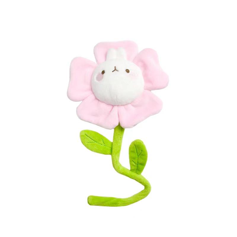 

Cute Menglang Rabbit Plush Toy For Kids Short Fiber Filling, Bag Packed Flower