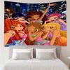 Winx Club Print Tapestry, Backdrop, Easy Setup, Ideal for Bedroom, Office & Living Room, with Aesthetic Wall Hanging Decor.