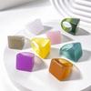 New Colorful Y2k Transparent Gradient Blooming Square Acrylic Resin Rings Sets for Women Girls Party Jewelry Hip Hop Ins Rings