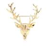 Trendy Christmas Gold Deer Brooch - Holiday Accessories Series