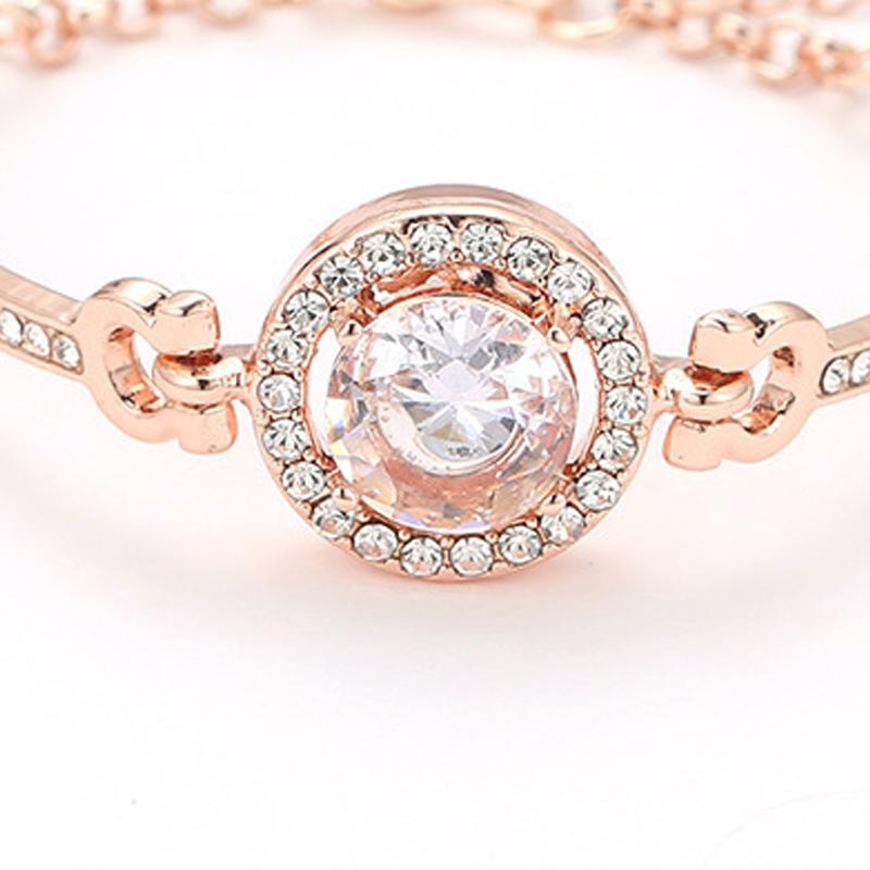 Women S Bracelet Korean Style Fashion Ladies Simple Temperament All Match Flashing Accessories Rose Gold