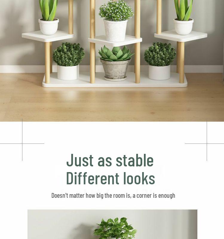 Iron Art Flower Stand with Wheels, Multi-tiered for Indoor/Outdoor Balcony Use