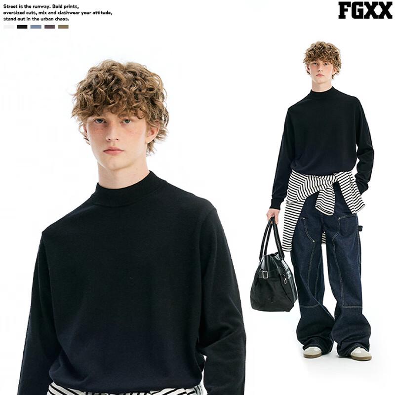 Fingercroxx IT Men's Soft Wool Blend Mock Neck Pullover