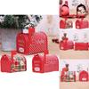 Festive Christmas Iron Mailbox Gift Box Charming Tin With Cartoon Checkered Style For Children