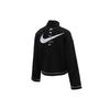 Nike Logo Stand Collar Pullover Sweatshirt Women Tops Black CU6638-010