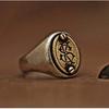 Handcrafted Adjustable Open Ring Men Women Sterling Double Layer Geometric Rivet Design Vintage Minimalist Jewelry