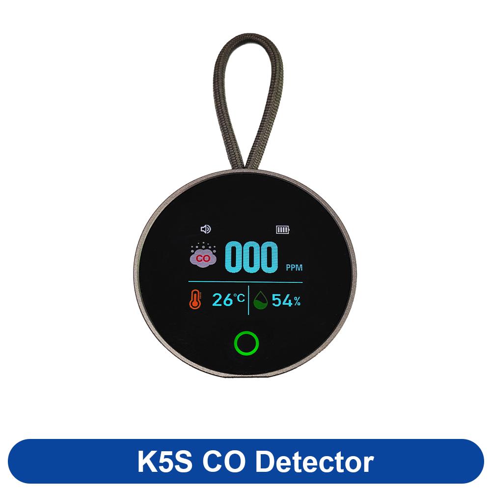 

FMAi K5 Carbon Monoxide Detector Accurate detection LED Screen Portable Travel Rechargeable CO and CO2 Detector with alarm sound K5S CO Detector