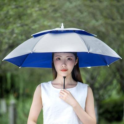 Regen Sonnenschutz Angeln Regenschirm Hut Doppel-schicht Winddicht Kopf Regenschirm Hut Angeln Werkzeuge