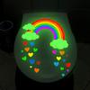 Creative Rainbow Stickers - Colorful Heart Wall Decor for Entrance Hall and Study Room