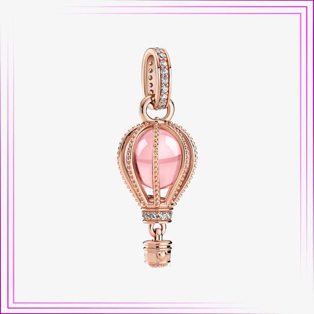 925 Sterling Sølv Hjerte Blomst Luftballong Flamingo Rosa Sjarm Plata De Ley Bil Katt Perle DIY For Originalt Armbånd Smykker