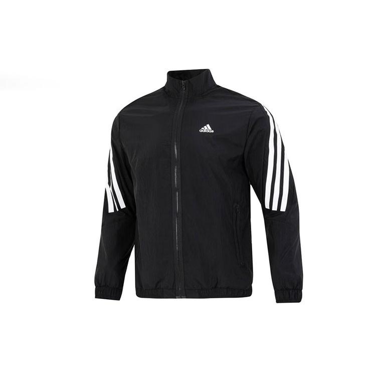 Men s adidas Side Classic Logo Printing Zipper Hooded Jacket Black HJ9944 XL