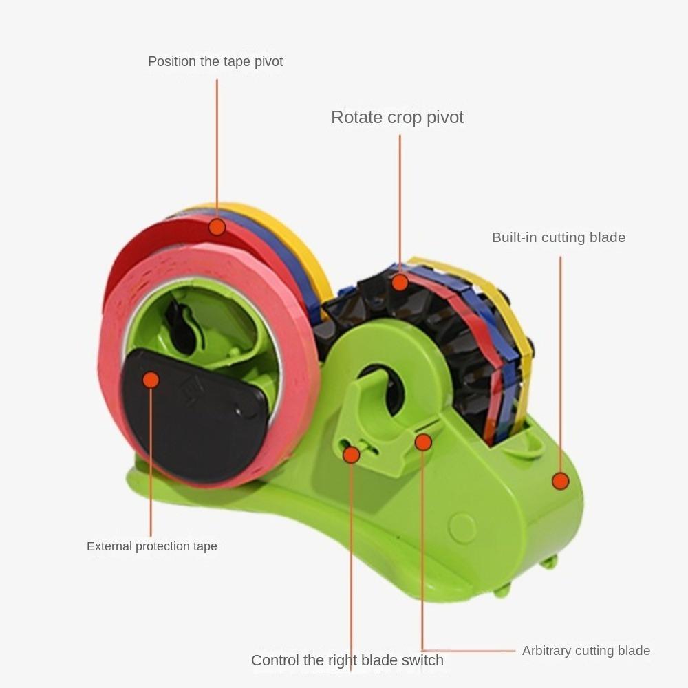 Multi-roll Cutting Semi-Automatic Tape Dispenser with Compartment 35mm Thermal Tape Dispenser Portable Reusable Tape Holder