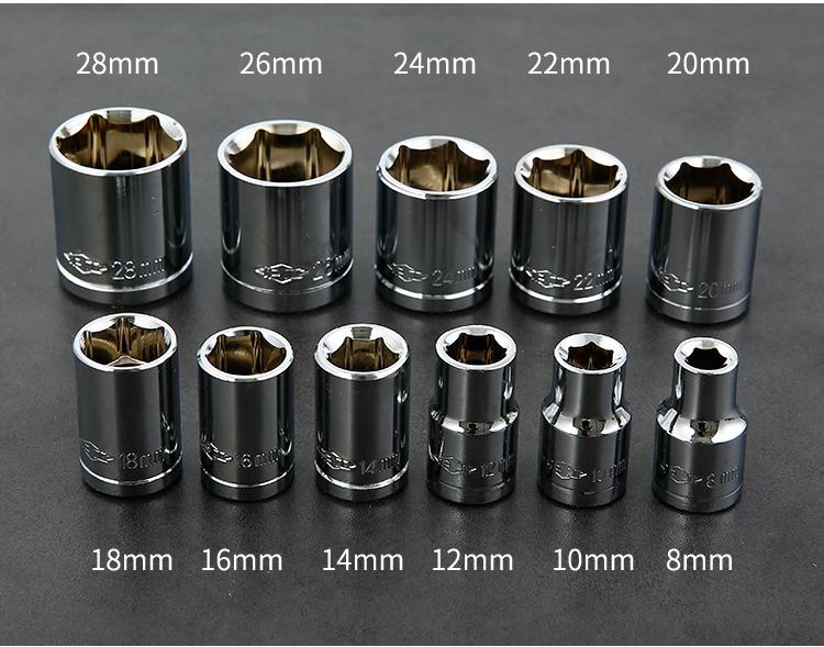 Hex Socket Wrench Set with Large Handle and Quick Ratchet Driver Bits