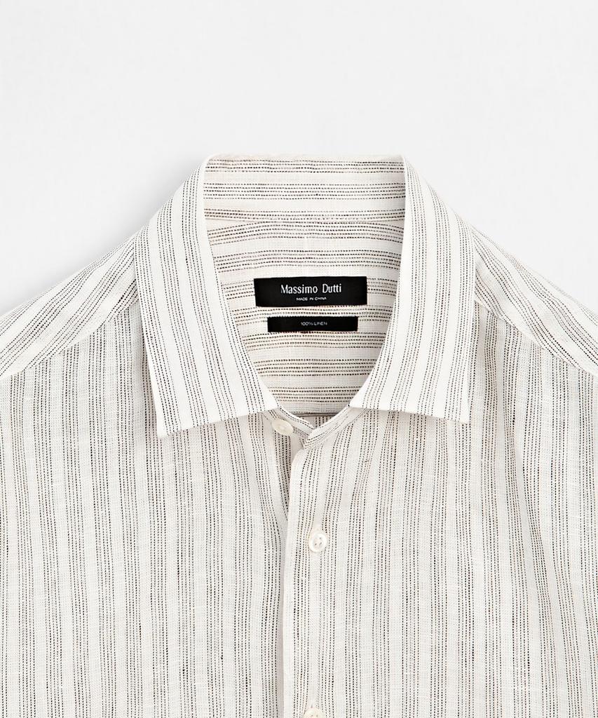 Masimodutti 100% Linen Regular Fit Striped Shirt