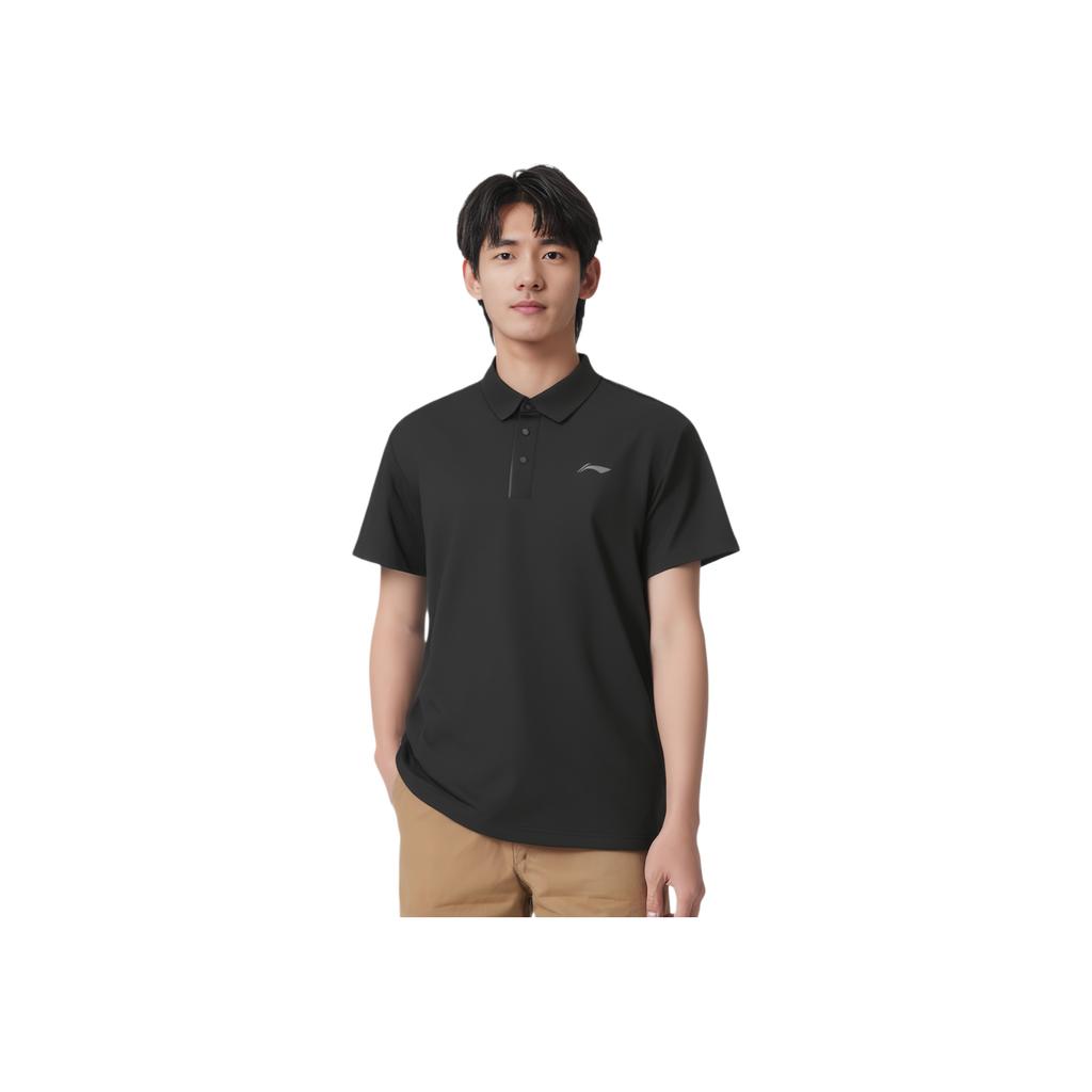 Li Ning Fitness Series Feuchtigkeitstransport Schnelltrocknend Logo Poloshirt Herren Tops APLV179-5