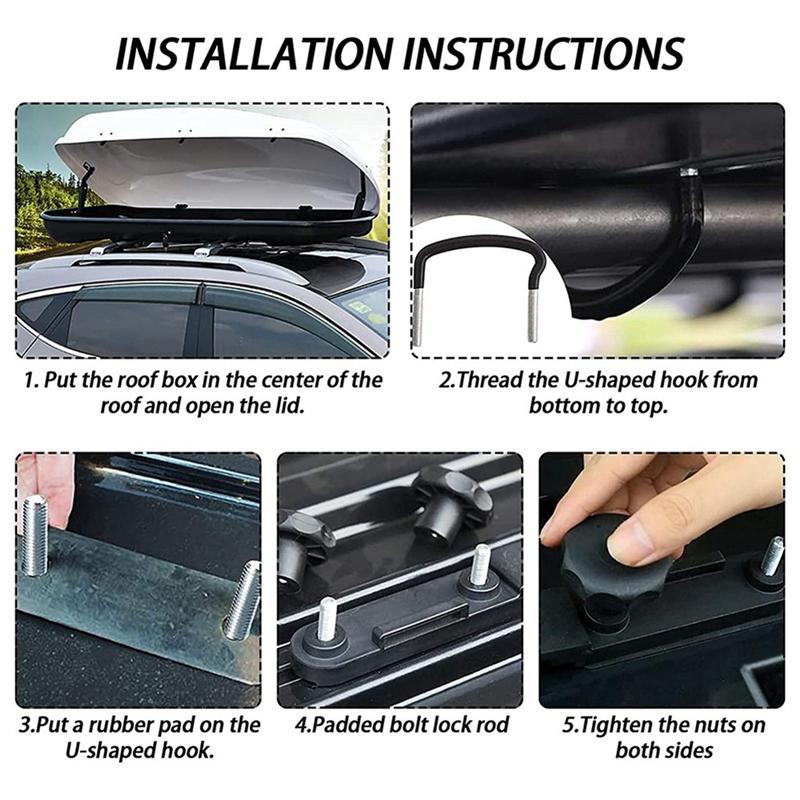A13F-4 PCS Car Roof Luggage Accessories Van Mounting Accessories Kit Roof Box Bracket Mounting Accessories Kit