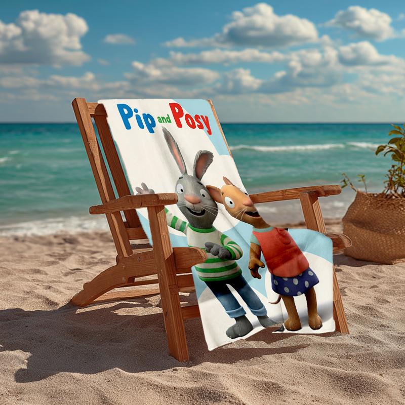 Ultra-Soft Beach Towel with Pip and Posy Theme,Ideal for Pool - Camping, Diving - Perfect Travel Essential, Vibrant Beach Towel.
