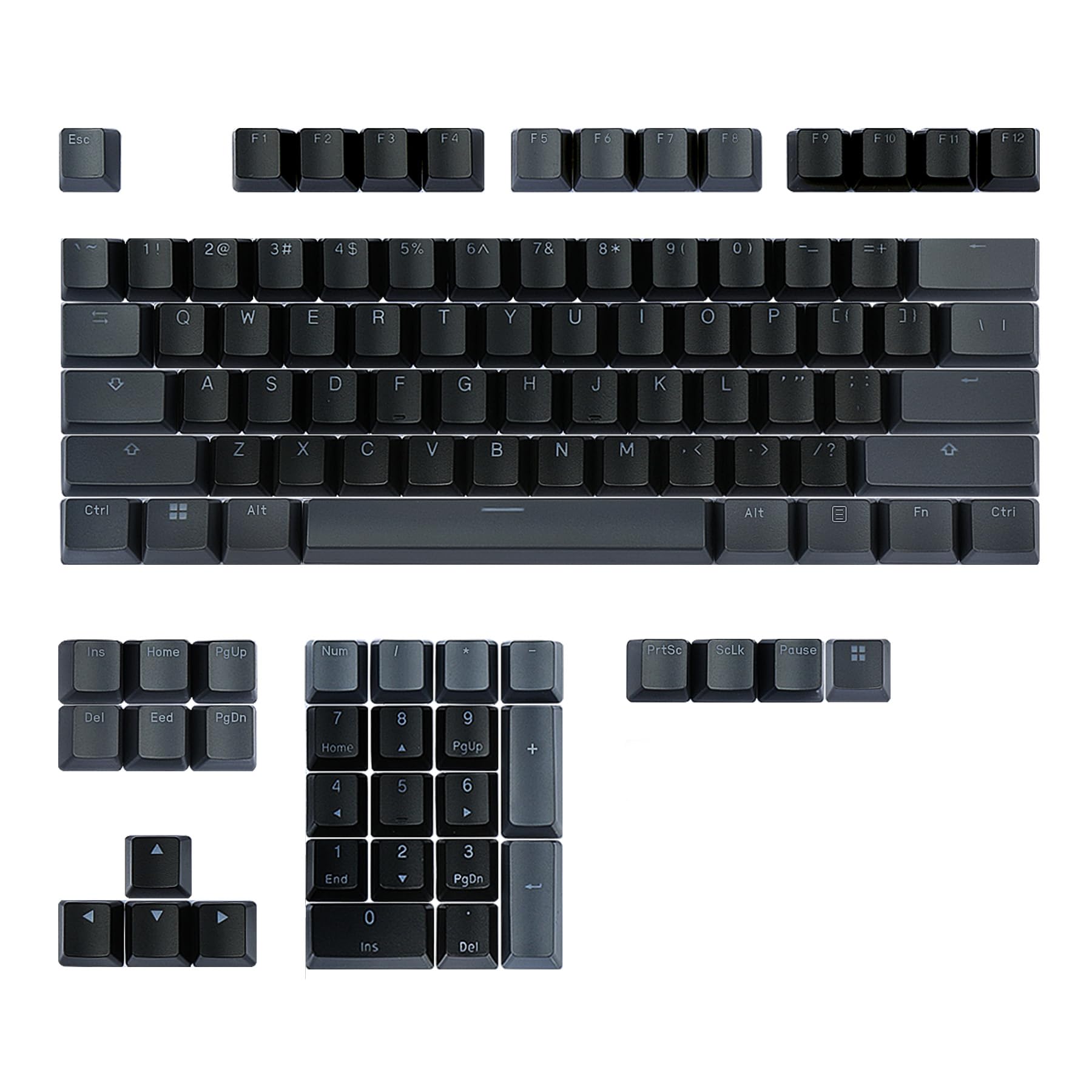 

Happy Balls Backlit Double-Shot Cherry MX Keycaps, Black and Gray Combo, Fits 6187104 MX Switches on Mechanical Keyboards