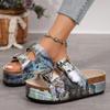 Large Size Thick Bottom Rivet Sandals for Spring and Summer, New Metal Buckle Strap, Beach Exposed Toe Sandals