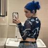 2023 Crop Top Short O Neck Lucency Women Knit Long Sleeve Summer Casual T Shirt Basic Streetwear Ribber Tops
