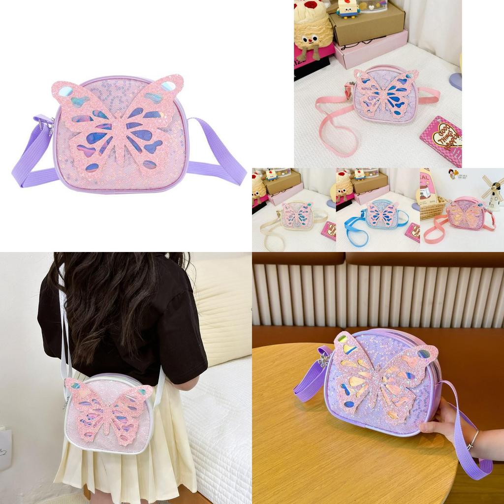 Colorful Lightweight Pu Toddler Backpack With Sparkly Sequins And Adorable Bear Image