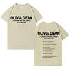 Singer Olivia Dean 2025 Tshrit Fashion Short Sleeve T Shrit Men Women Hip Hop Oversized Cotton Casual Comfort Tshrits Streetwear