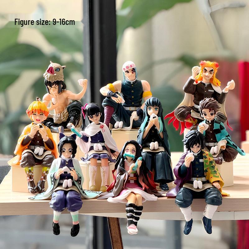 Demon Slayer Large Anime Figure Set: Tanjiro, Zenitsu, Nezuko, Giyu Model Toy