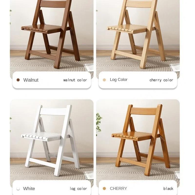 Solid Wood Folding Chair - Simple Foldable Dining Chair with Backrest, Portable for Kitchen, Outdoor & Small Spaces, furniture