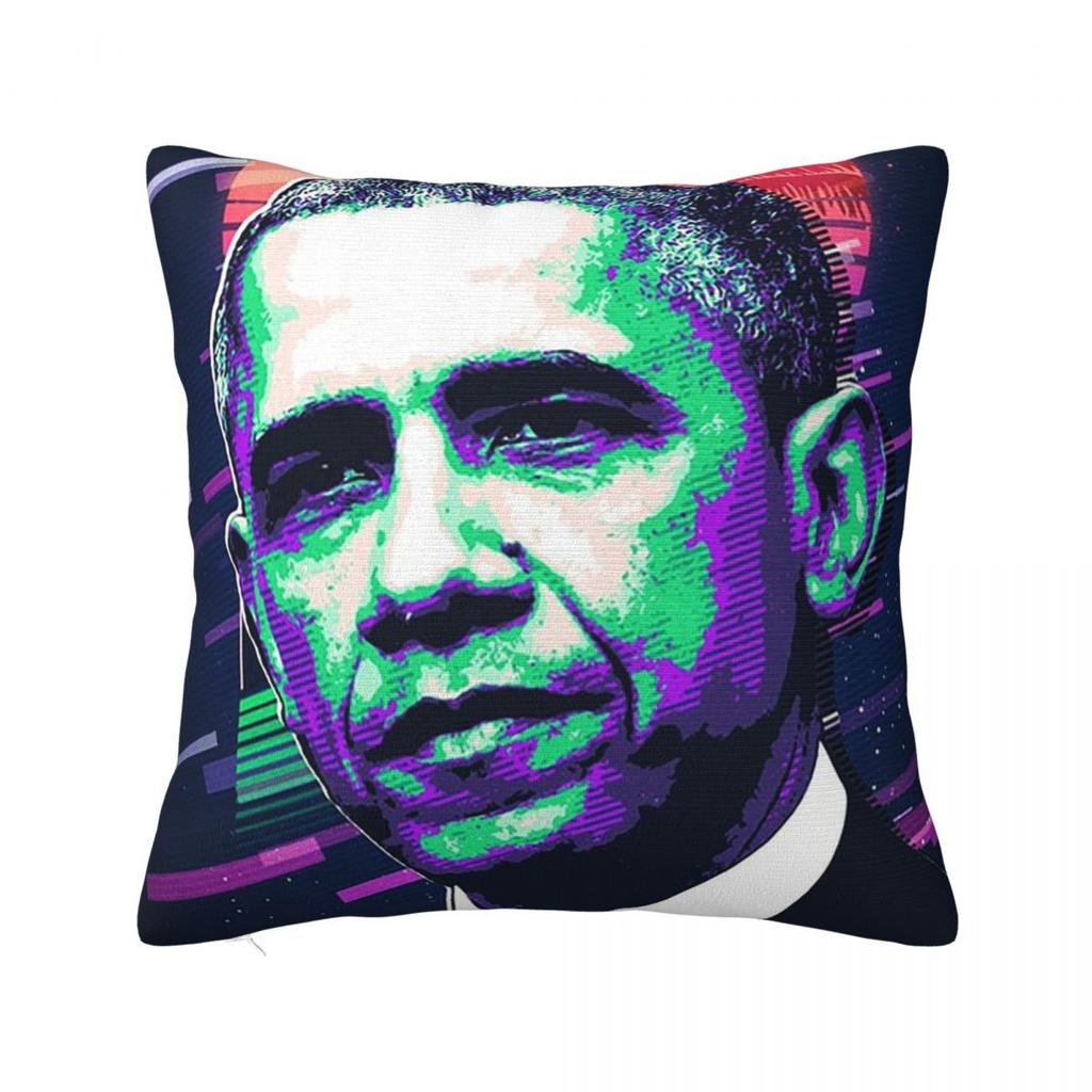 Barack Obama President Square Pillowcase Cushion Cover Pillow Case Throw Pillow Cover for Home Bedroom Car
