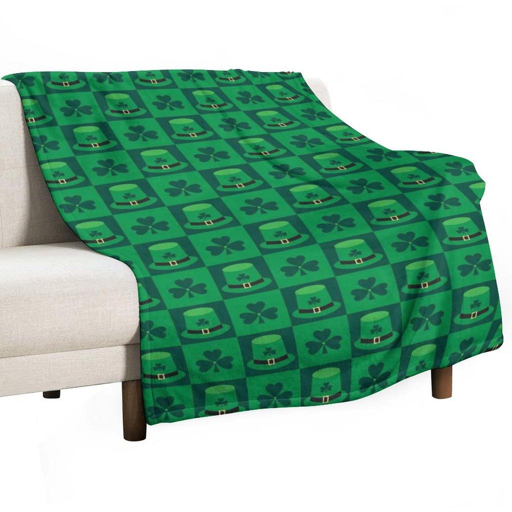 St. Patrick's Day Series digital-printed polyester Bedroom velvet flannel cover blanket Fleece soft sofa cover blankets for beds