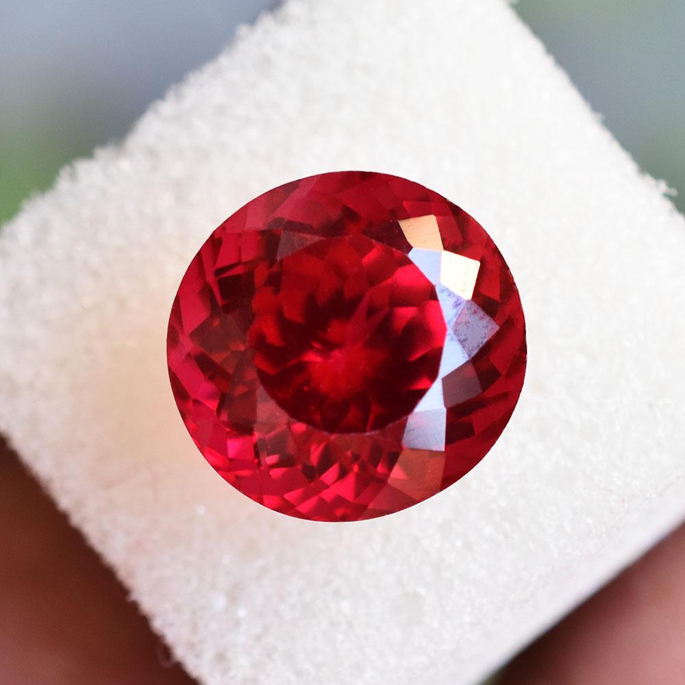 A++ Qualität Natürlicher Roter Rubin 13 Karat Runde Form ZERTIFIZIERTER Seltener Loser Edelstein