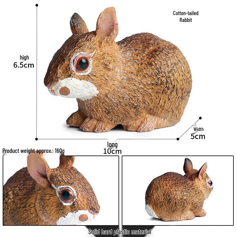 Cross-Border Animal Model: Children s Educational Cotton-tailed Rabbit Toy Figure